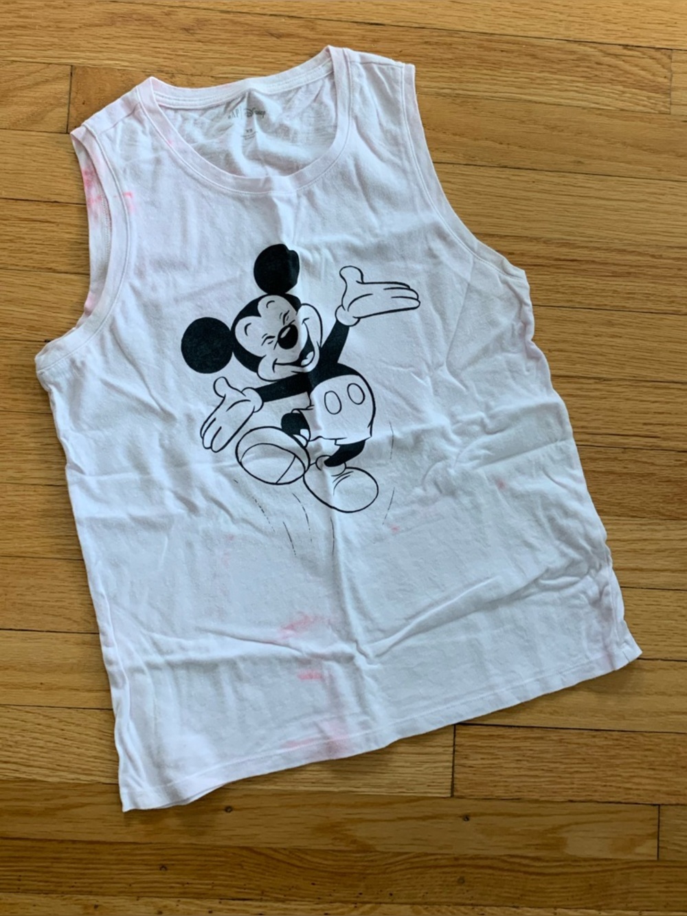 Kids White Mickey Mouse Graphic Tank Top